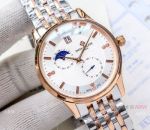 Knockoff Patek Philippe Calatrava moonphase Watches 2Tone Rose Gold White Dial